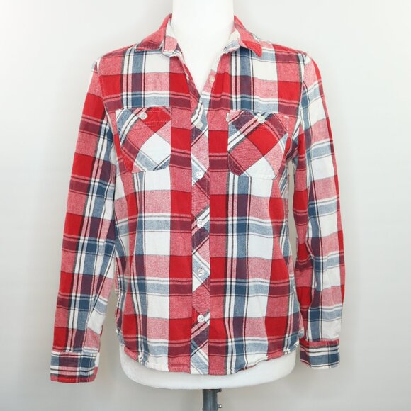 Levis Flannel Shirt Red Blue White Plaid Long Sleeve Button Up - Picture 11 of 11